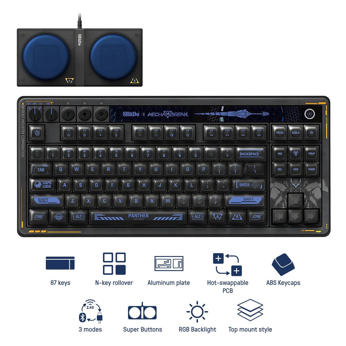 8Bitdo Retro 87 Mechanical Keyboard Mecha Break Panther Edition (85HD)