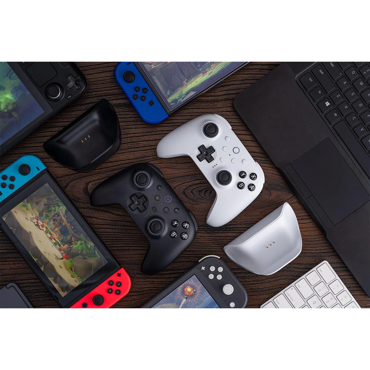8BitDo Ultimate 2 Bluetooth Controller with TMR Joysticks, Switchable Hall Effect/ Tactile Triggers, Vibration & Motion Control, RGB Fire Ring with Charging Dock for Nintendo Switch/Windows PC/N-Switch Pro Controller (Black, White) (80ND) - Image 12