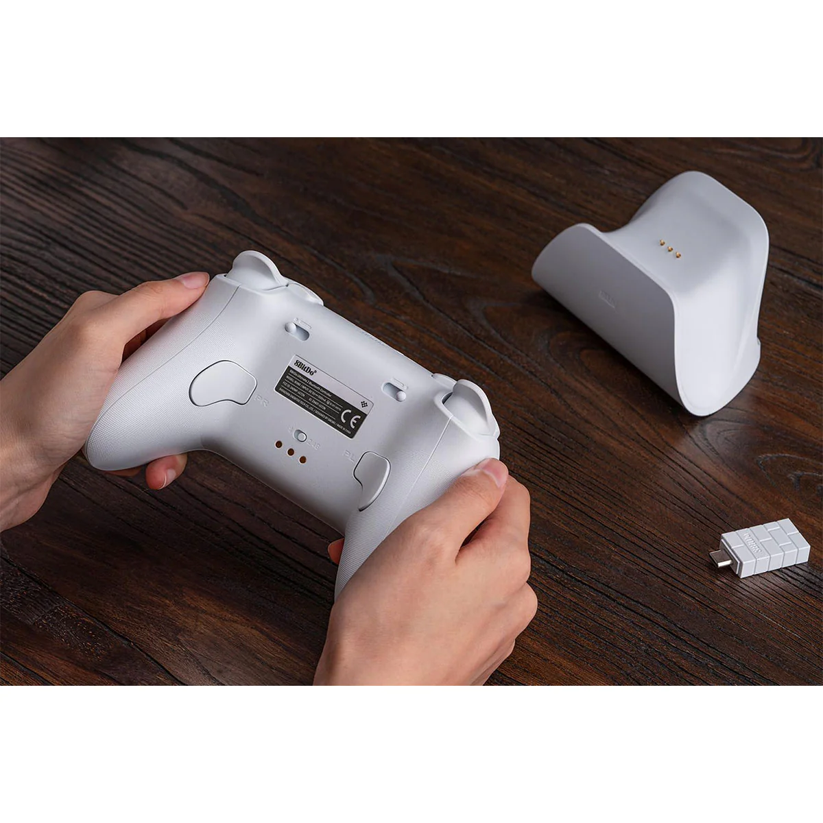 8BitDo Ultimate 2 Bluetooth Controller with TMR Joysticks, Switchable Hall Effect/ Tactile Triggers, Vibration & Motion Control, RGB Fire Ring with Charging Dock for Nintendo Switch/Windows PC/N-Switch Pro Controller (Black, White) (80ND) - Image 14