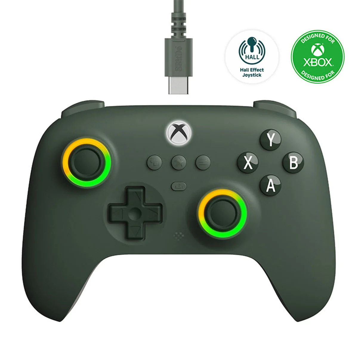 8Bitdo Ultimate C Wired Controller for Xbox | Game Pass Code (82CF) (Dark Green, Dark Gray, Orange) - Image 2