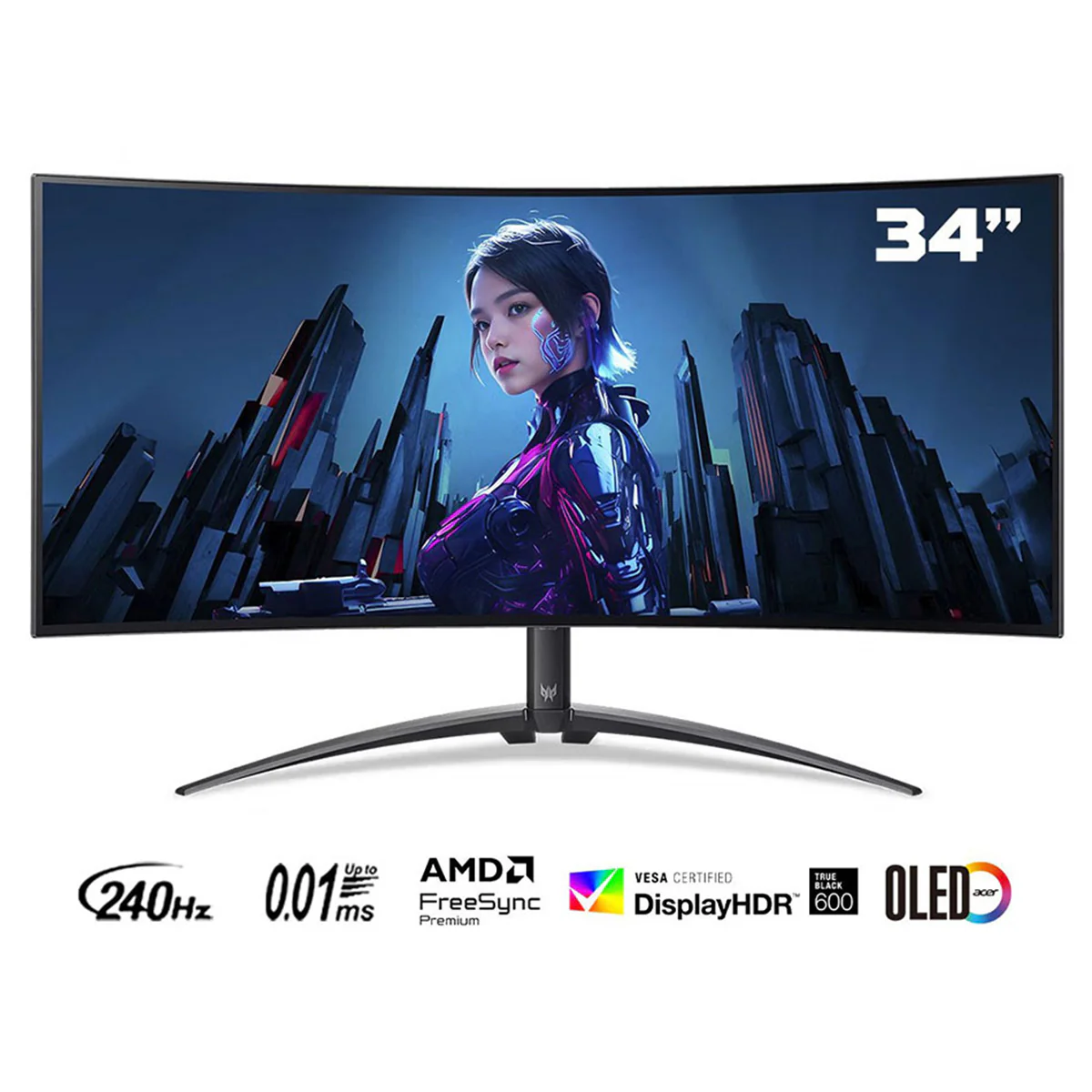 Acer Predator X34 X 34 UWQHD (3440x1440) 240Hz 0.01ms OLED Curved Gaming Monitor