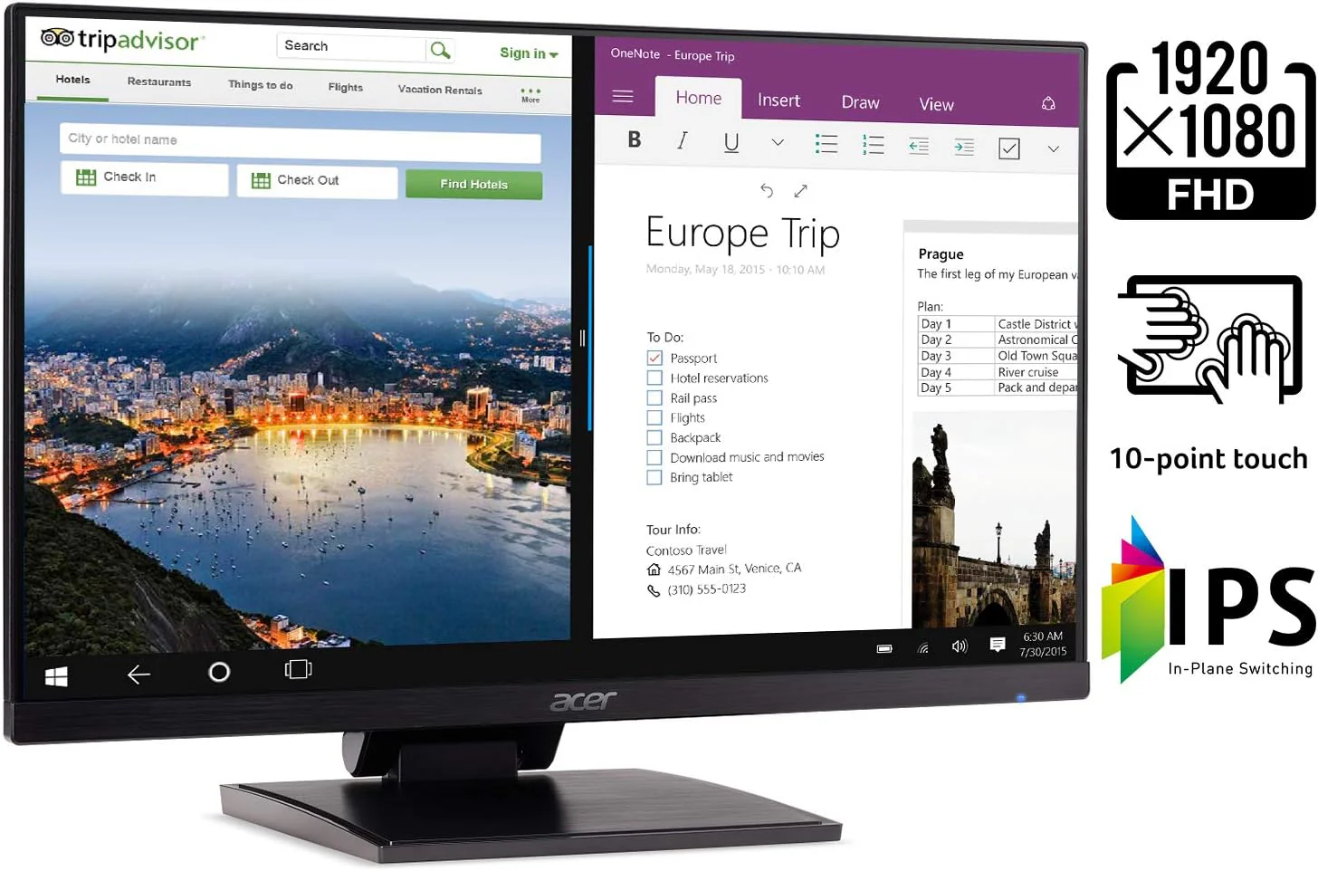 Acer Touch UT241Y BMIUZX 23.8" 60Hz FHD IPS Widescreen LCD Monitor - Image 3