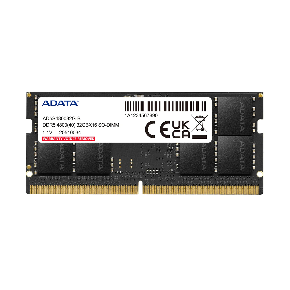 Adata 16GB DDR5 4800MHz SO-DIMM Memory (AD5S480016G-S)