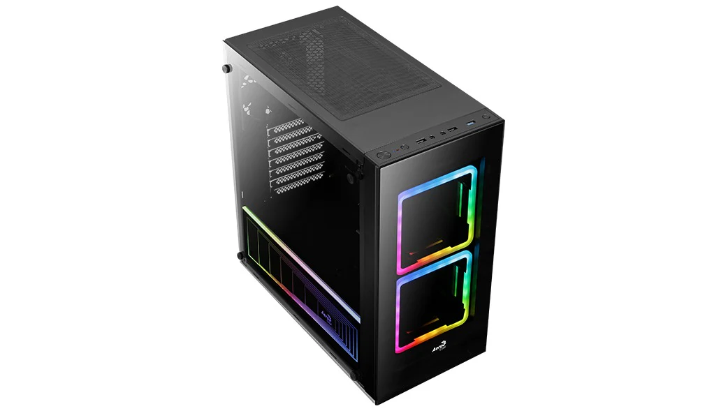 Aerocool TOR-G-BK-V1 ARGB Mid-Tower Case (Black) - Image 2