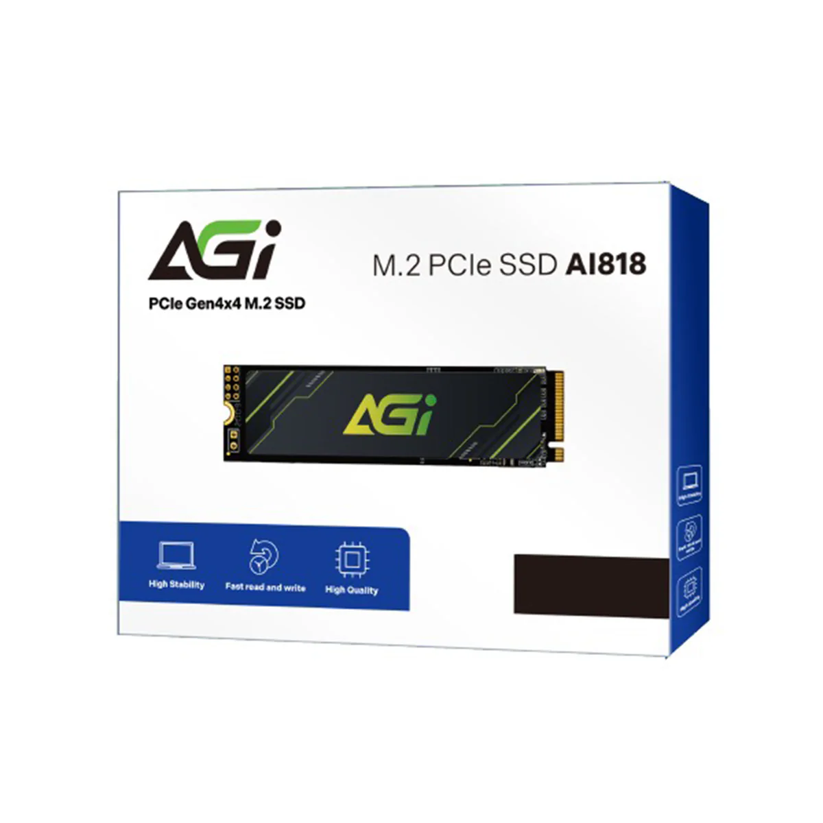 AGI AI818 1TB M.2 PCIe NVMe Gen 4x4 4700MB/s Read/2800MB/s Write Internal SSD (AGI1T0G43AI818-CB) - Image 2