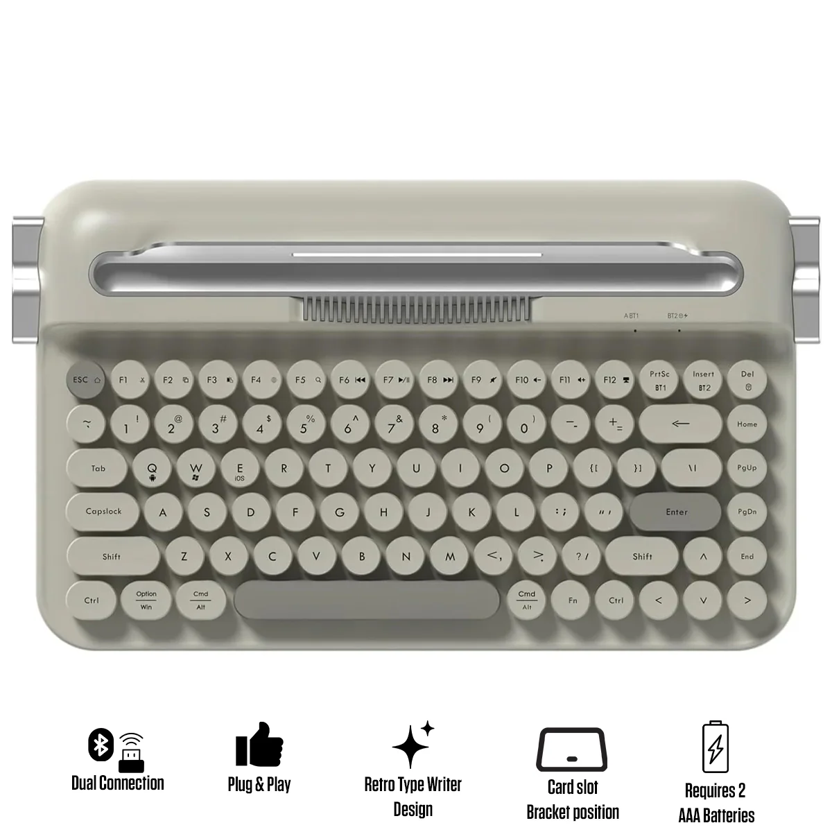 Ajazz AF84 Dual-Mode 84-Keys Membrane Keyboard (White/Grey)