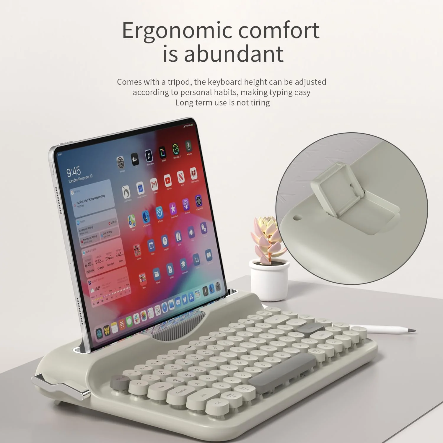 Ajazz AF84 Dual-Mode 84-Keys Membrane Keyboard (White/Grey) - Image 3