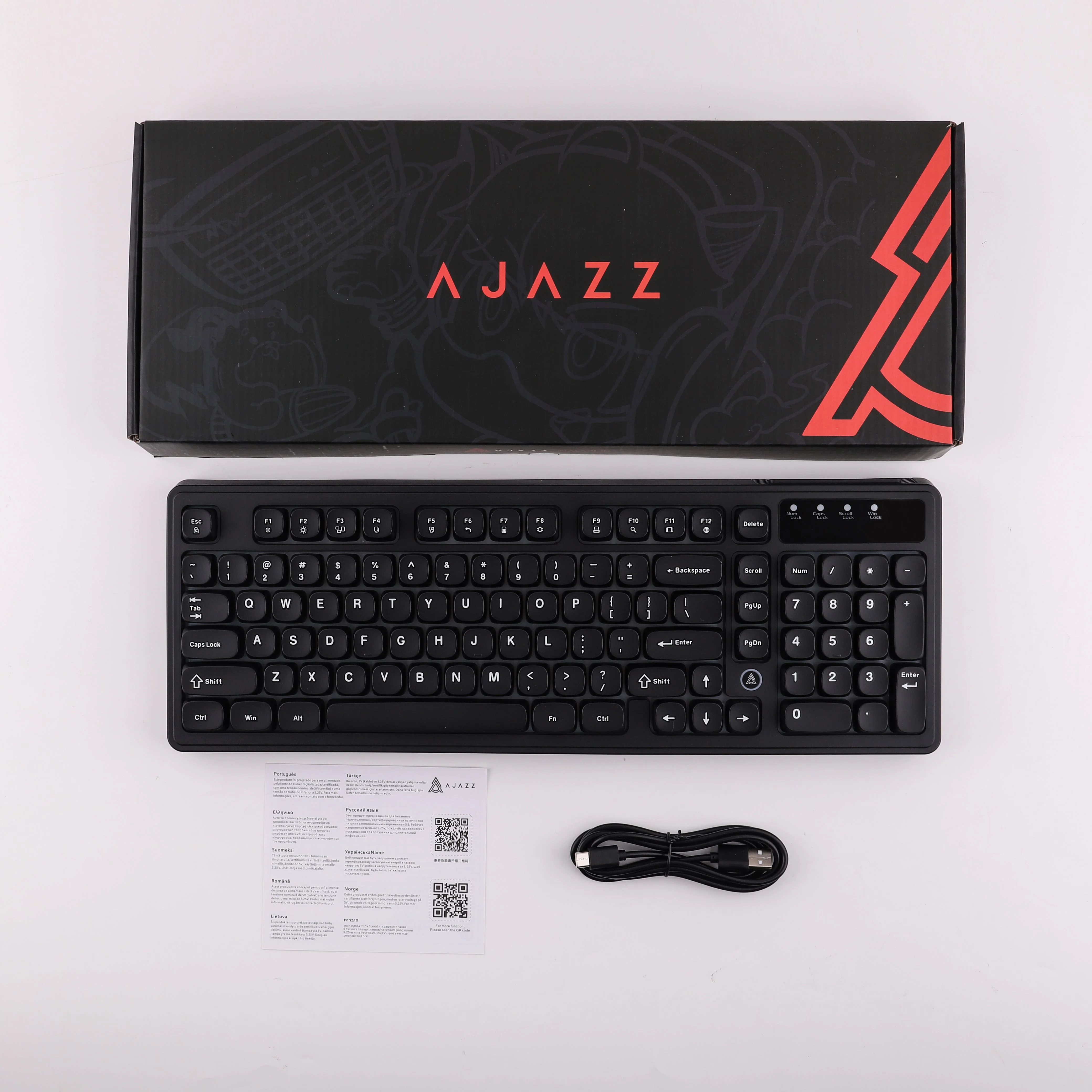 Ajazz AF98 Wired 97-Keys Membrane Keyboard (Black) - Image 10