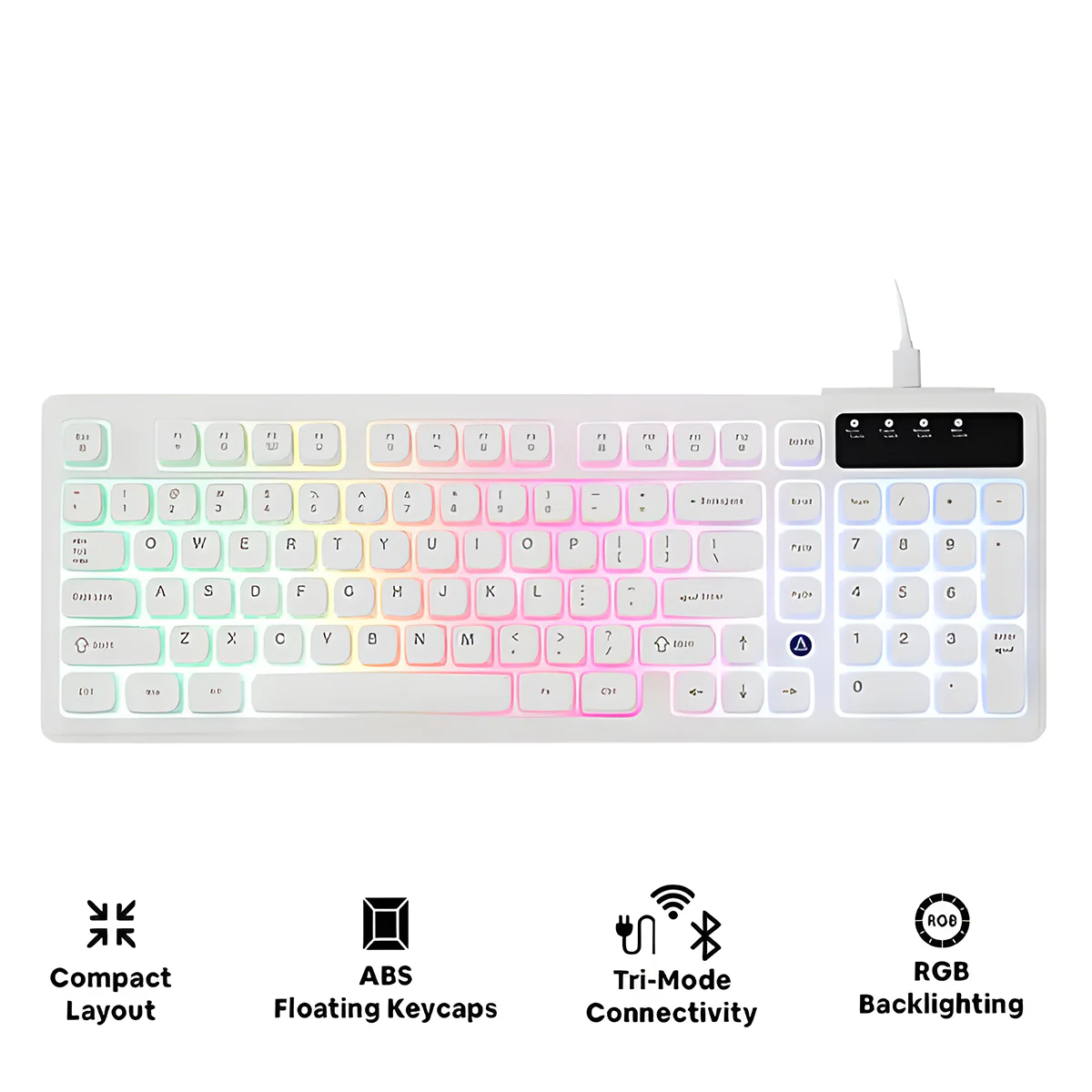 Ajazz AF98 Wired 97-Keys Membrane Keyboard (White)