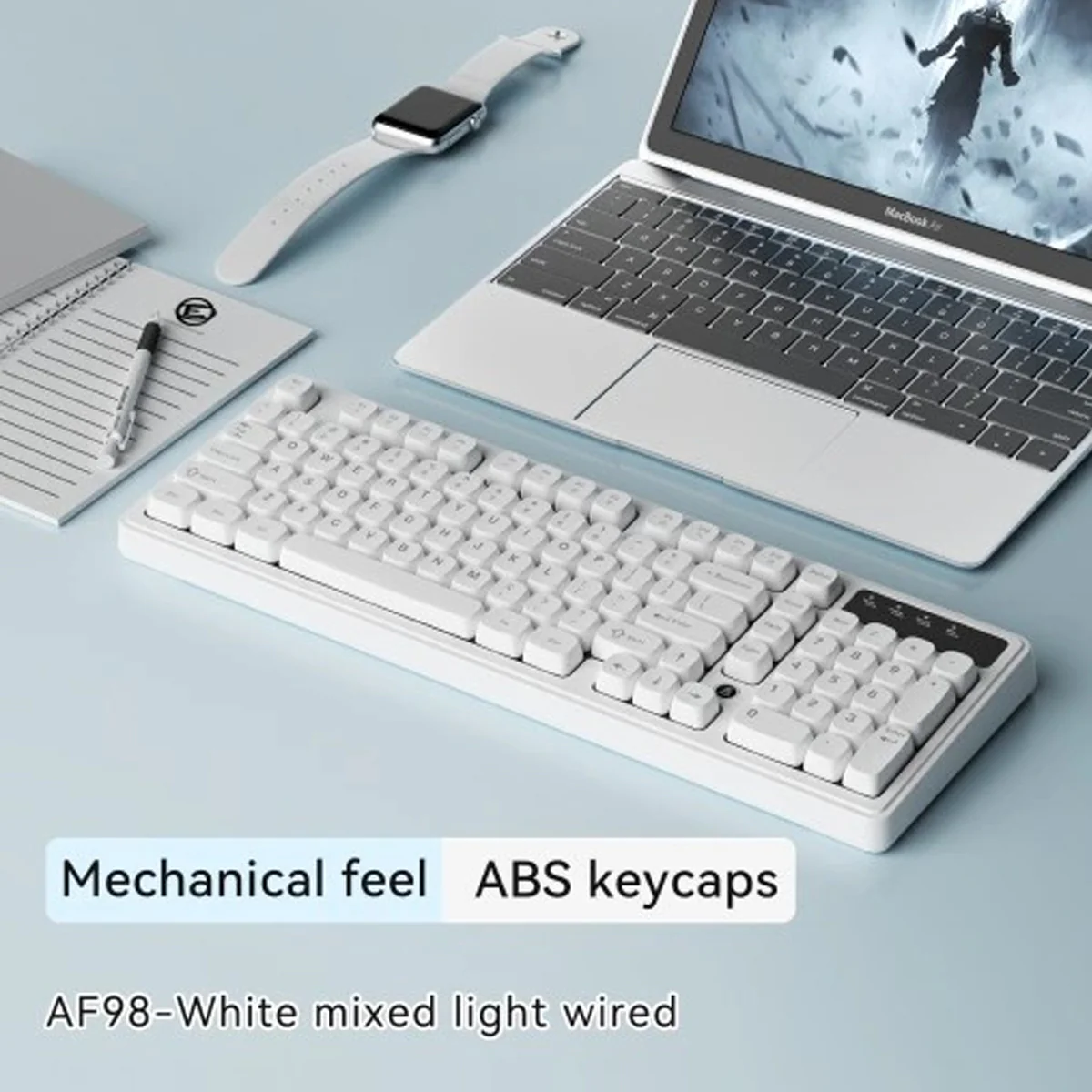 Ajazz AF98 Wired 97-Keys Membrane Keyboard (White) - Image 8