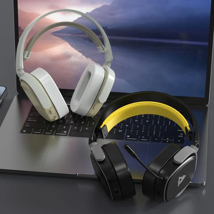 Ajazz AHM09 MAX Tri-mode Headphone (Grey/White, Black/Grey/Yellow) - Image 2