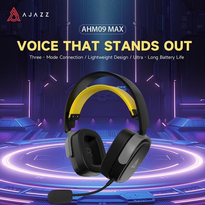 Ajazz AHM09 MAX Tri-mode Headphone (Grey/White, Black/Grey/Yellow) - Image 3