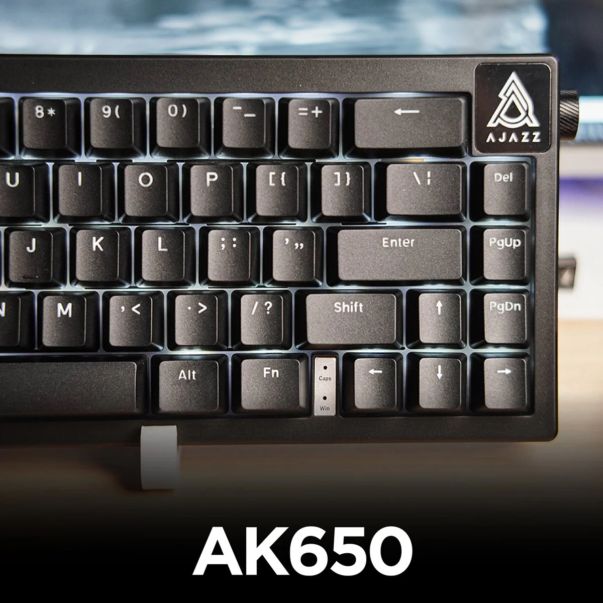 Ajazz AK650 White Backlit Wired 66-Key Gasket-Mounted Hot-Swappable Mechanical Keyboard (Black) (Red Switch) - Image 2