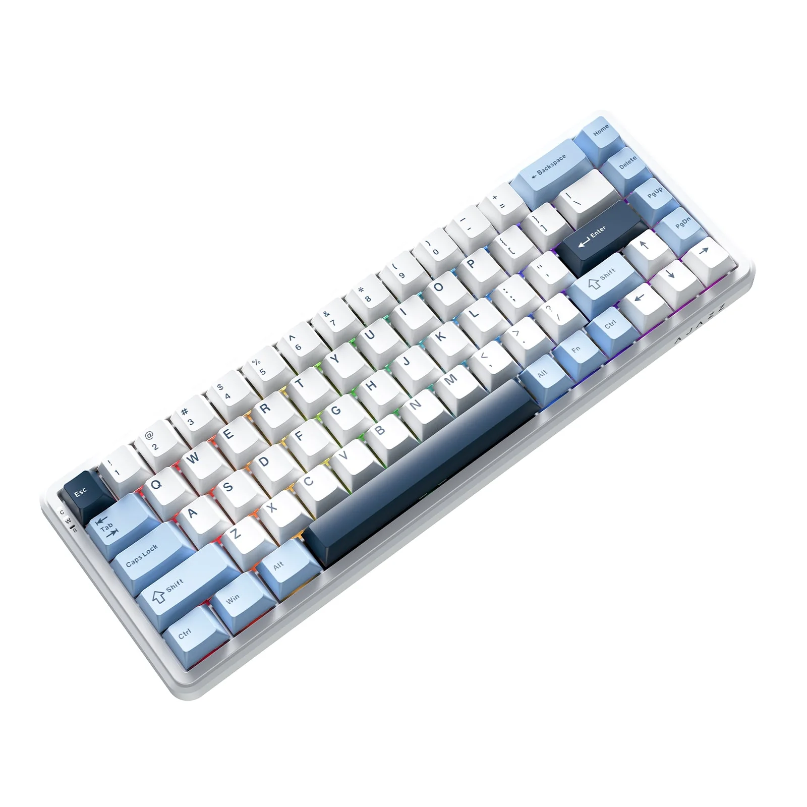Ajazz AK680 Max RGB Tri-Mode 68-Keys Aluminum Positioning Plate Gasket-Mounted South Facing (1K Wireless + 8K Wired) Polling Rate Hot Swappable Mechanical Keyboard (Blue/White/Blue) (Magnetic Grain Switch) - Image 5