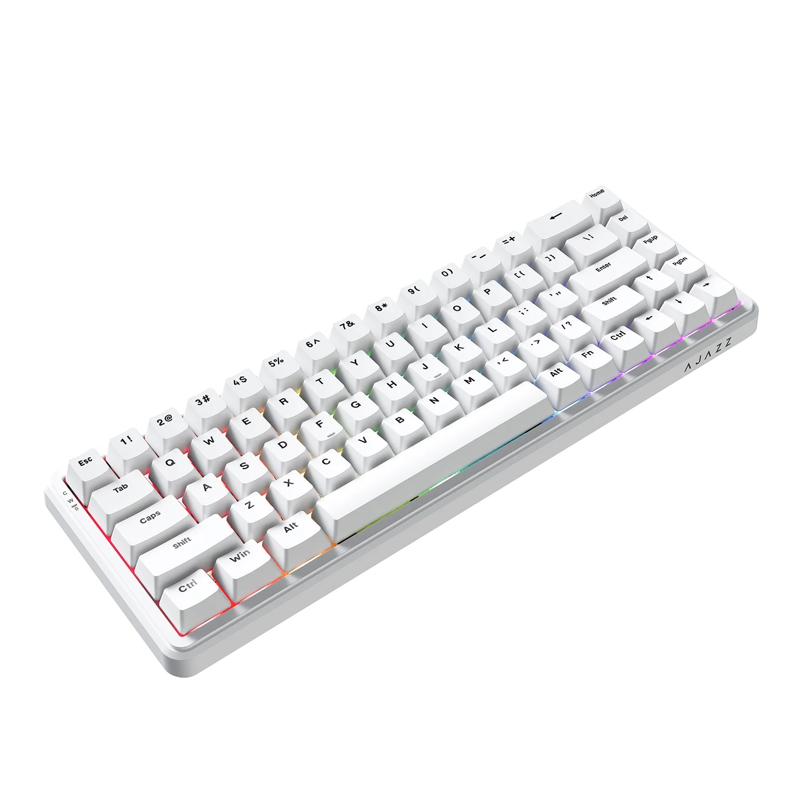 Ajazz AK680 Max RGB Tri-Mode 68-Keys Aluminum Positioning Plate Gasket-Mounted South Facing (1K Wireless + 8K Wired) Polling Rate Hot Swappable Mechanical Keyboard (White) (Magnetic Grain Hifi Switch) - Image 3