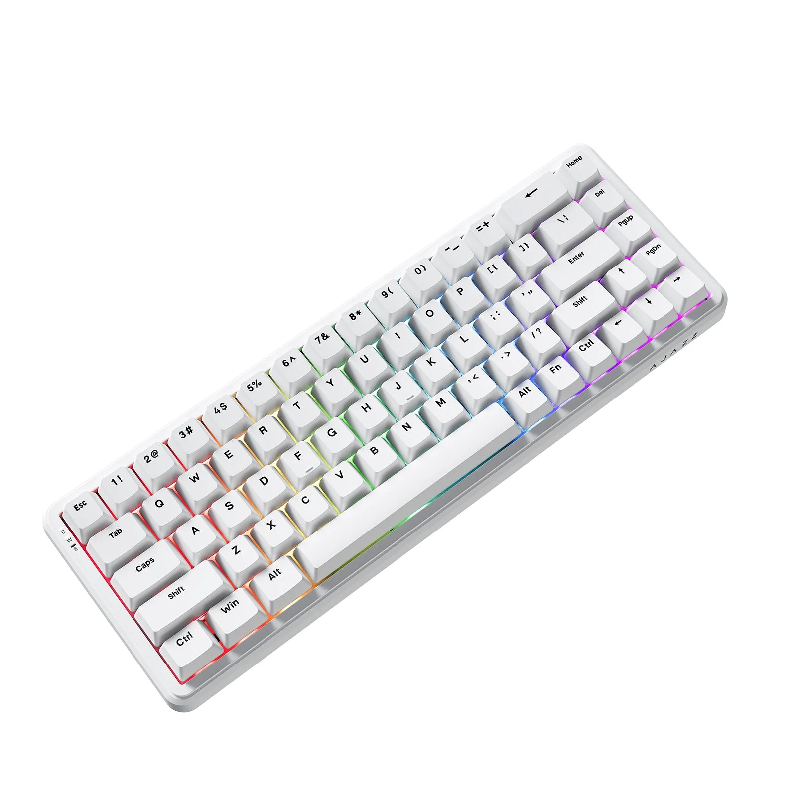 Ajazz AK680 Max RGB Tri-Mode 68-Keys Aluminum Positioning Plate Gasket-Mounted South Facing (1K Wireless + 8K Wired) Polling Rate Hot Swappable Mechanical Keyboard (White) (Magnetic Grain Hifi Switch) - Image 4