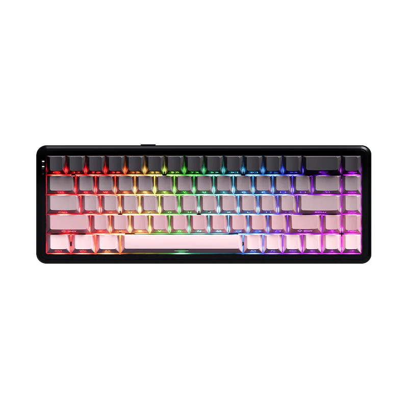 Ajazz AK680 Max RGB Tri-Mode 68-Keys Aluminum Positioning Plate Gasket-Mounted South Facing (8K Wireless + 8K Wired) Polling Rate Hot Swappable Mechanical Keyboard (Gradient Pink) (Magnetic Grain Switch) - Image 2