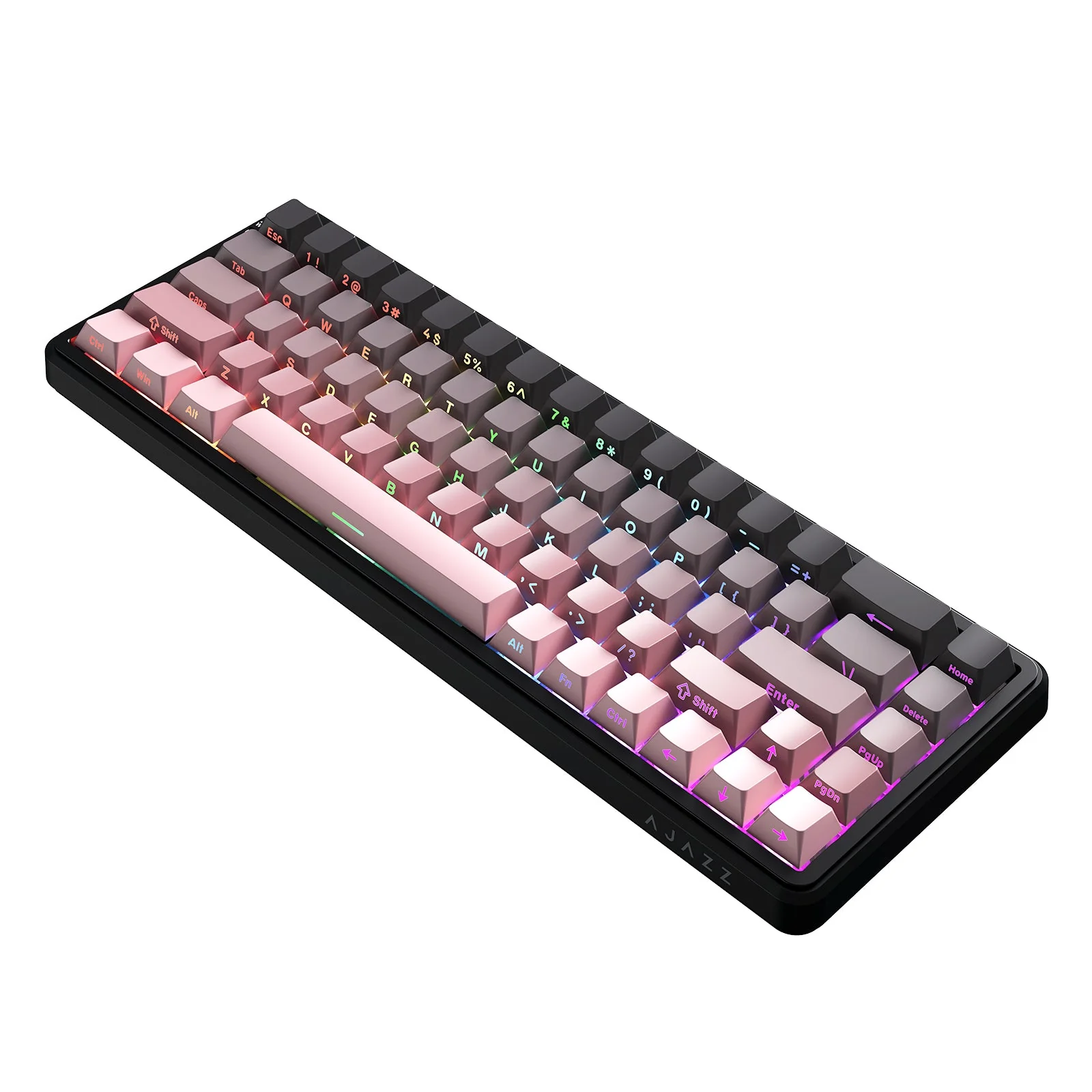 Ajazz AK680 Max RGB Tri-Mode 68-Keys Aluminum Positioning Plate Gasket-Mounted South Facing (8K Wireless + 8K Wired) Polling Rate Hot Swappable Mechanical Keyboard (Gradient Pink) (Magnetic Grain Switch) - Image 4