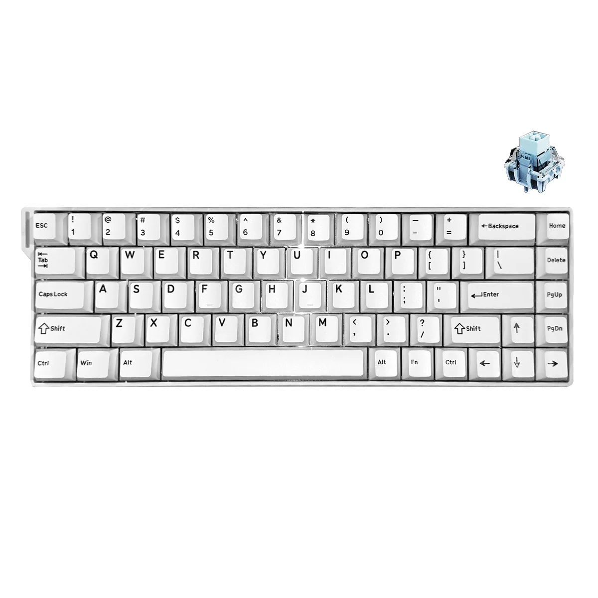 Ajazz AK680 V2 RGB Wired 68-Keys Aluminum Case Hot-Swappable Mechanical Keyboard (White) (Ice Island Switch) - Image 8