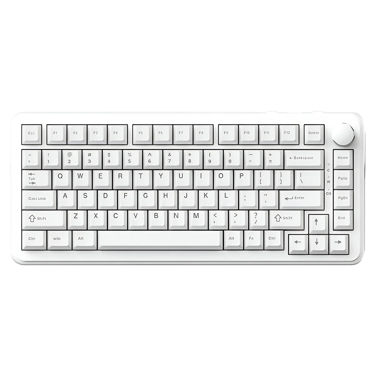 Ajazz AK820 Max No Light Wired 75% 82-Keys Gasket-Mounted South Facing Hot Swappable Mechanical Keyboard Knob (White) (Magnetic Switch) - Image 2