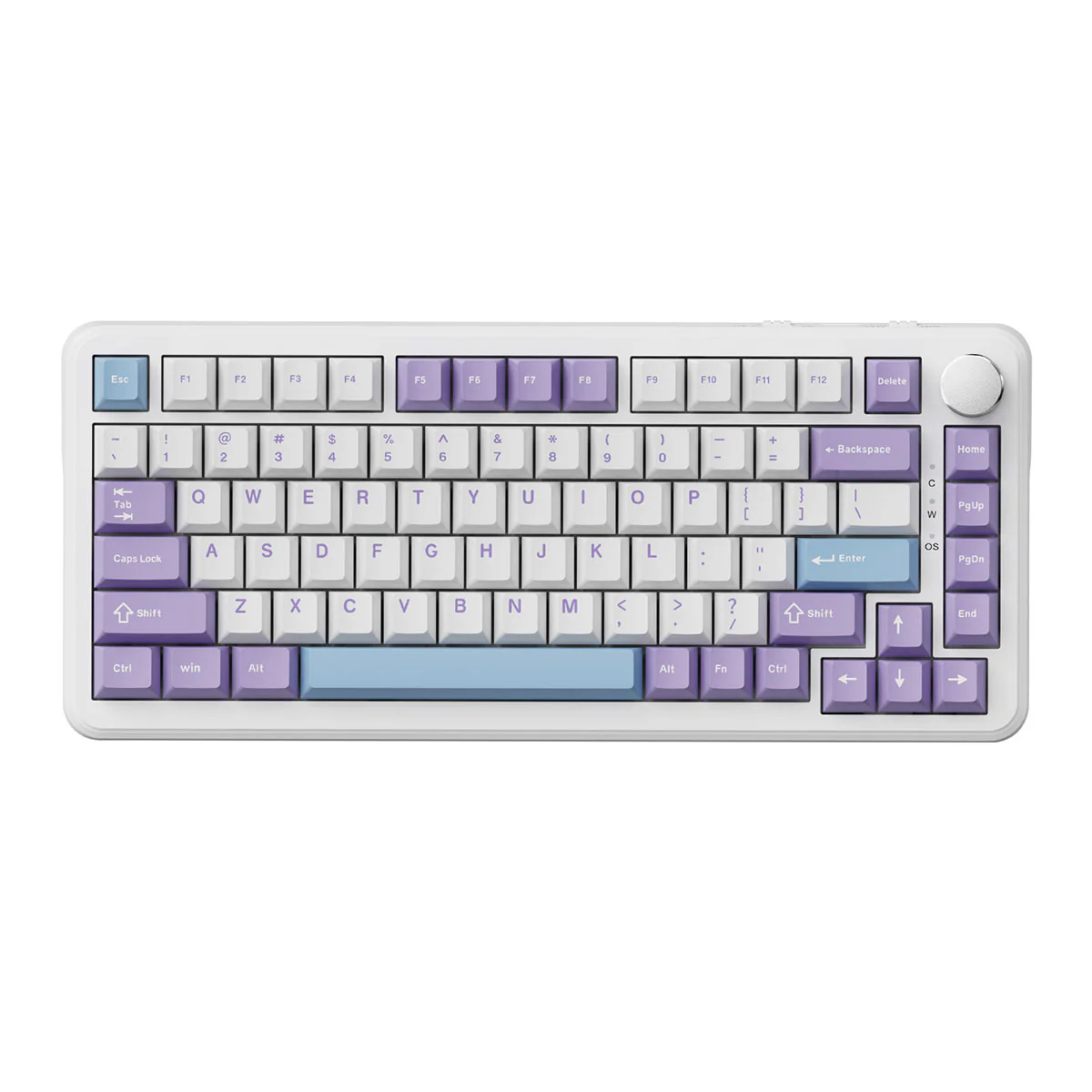Ajazz AK820 Max RGB Wired 75% 82-Keys Gasket-mounted South Facing Hot Swappable Mechanical Keyboard Knob FR4 PCB (Purple/White/Blue) (Magnetic Switch) - Image 2