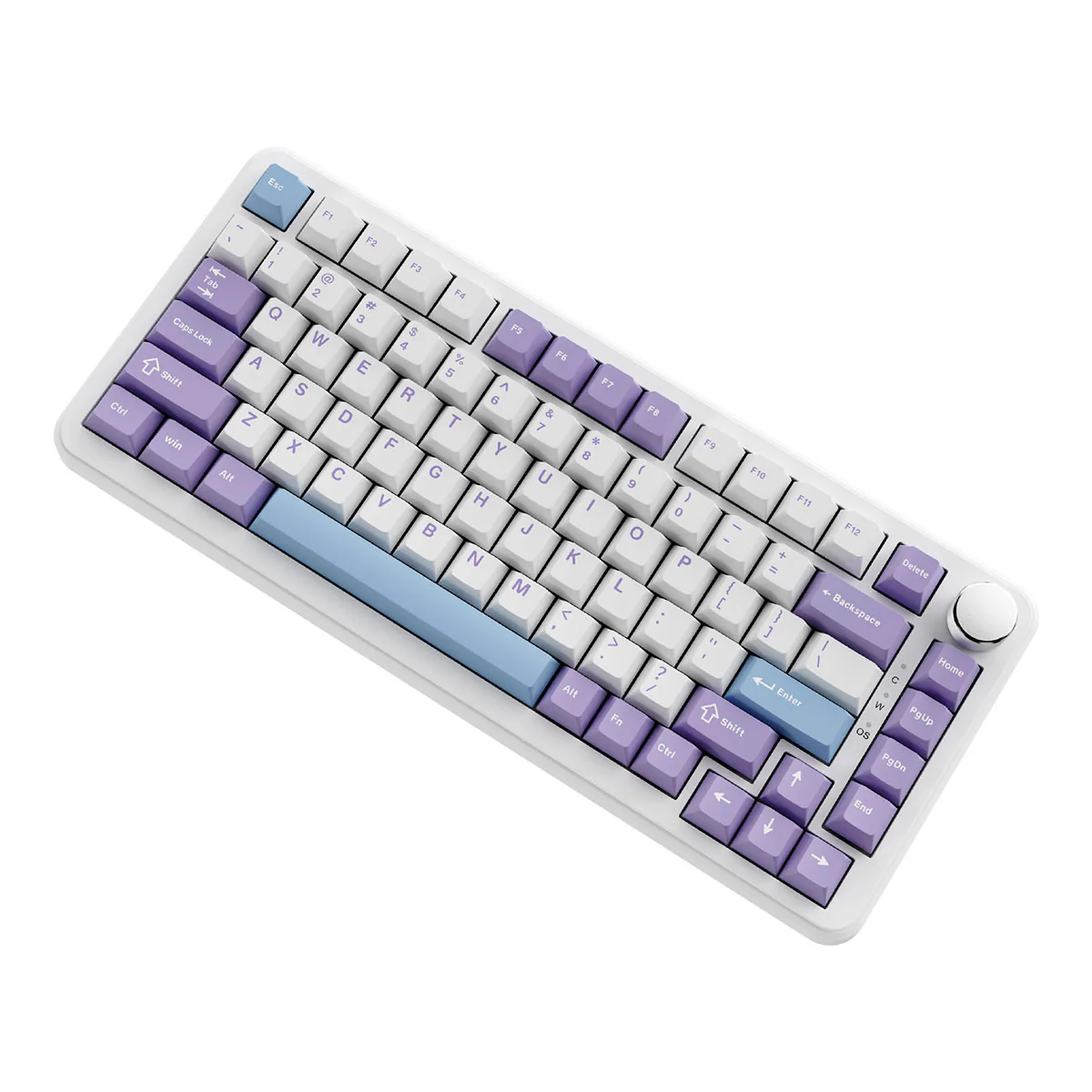 Ajazz AK820 Max RGB Wired 75% 82-Keys Gasket-mounted South Facing Hot Swappable Mechanical Keyboard Knob FR4 PCB (Purple/White/Blue) (Magnetic Switch) - Image 3