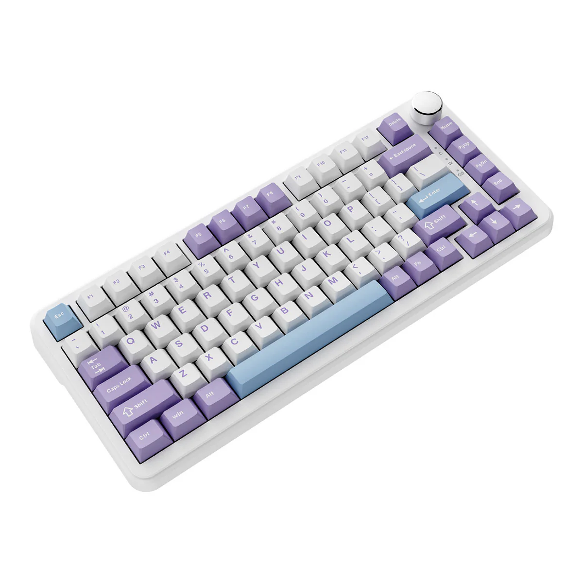 Ajazz AK820 Max RGB Wired 75% 82-Keys Gasket-mounted South Facing Hot Swappable Mechanical Keyboard Knob FR4 PCB (Purple/White/Blue) (Magnetic Switch) - Image 4