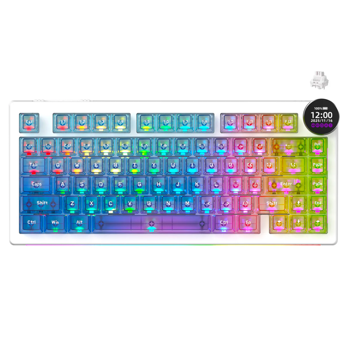 Ajazz AK820 V2 Pro RGB Tri-Mode Mechanical Keyboard (Transparent Color) (Lychee Switch) - Image 14