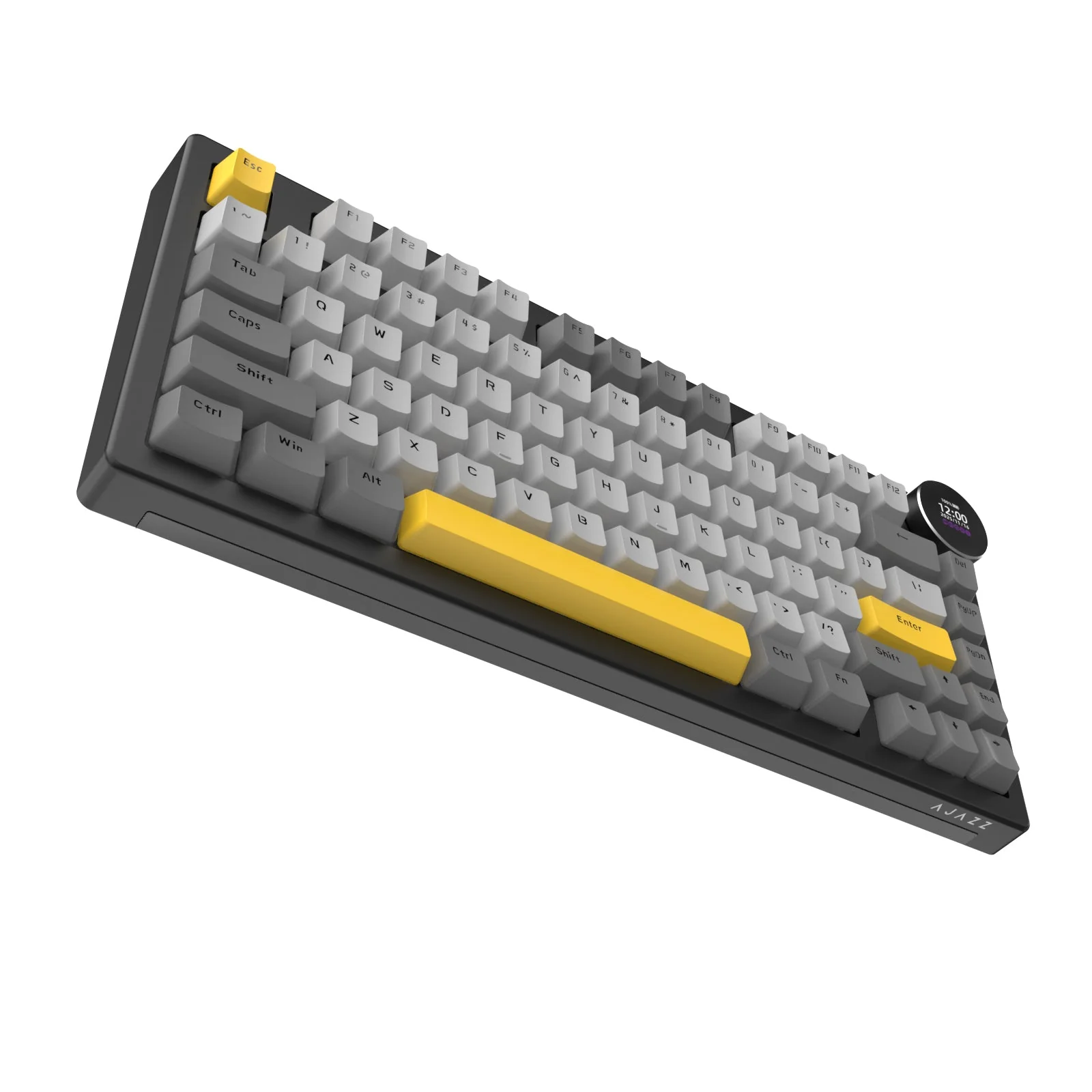 Ajazz AK820 V2 RGB Tri-Mode Mechanical Keyboard (Black/Grey/Yellow) (White Peach Switch) - Image 3