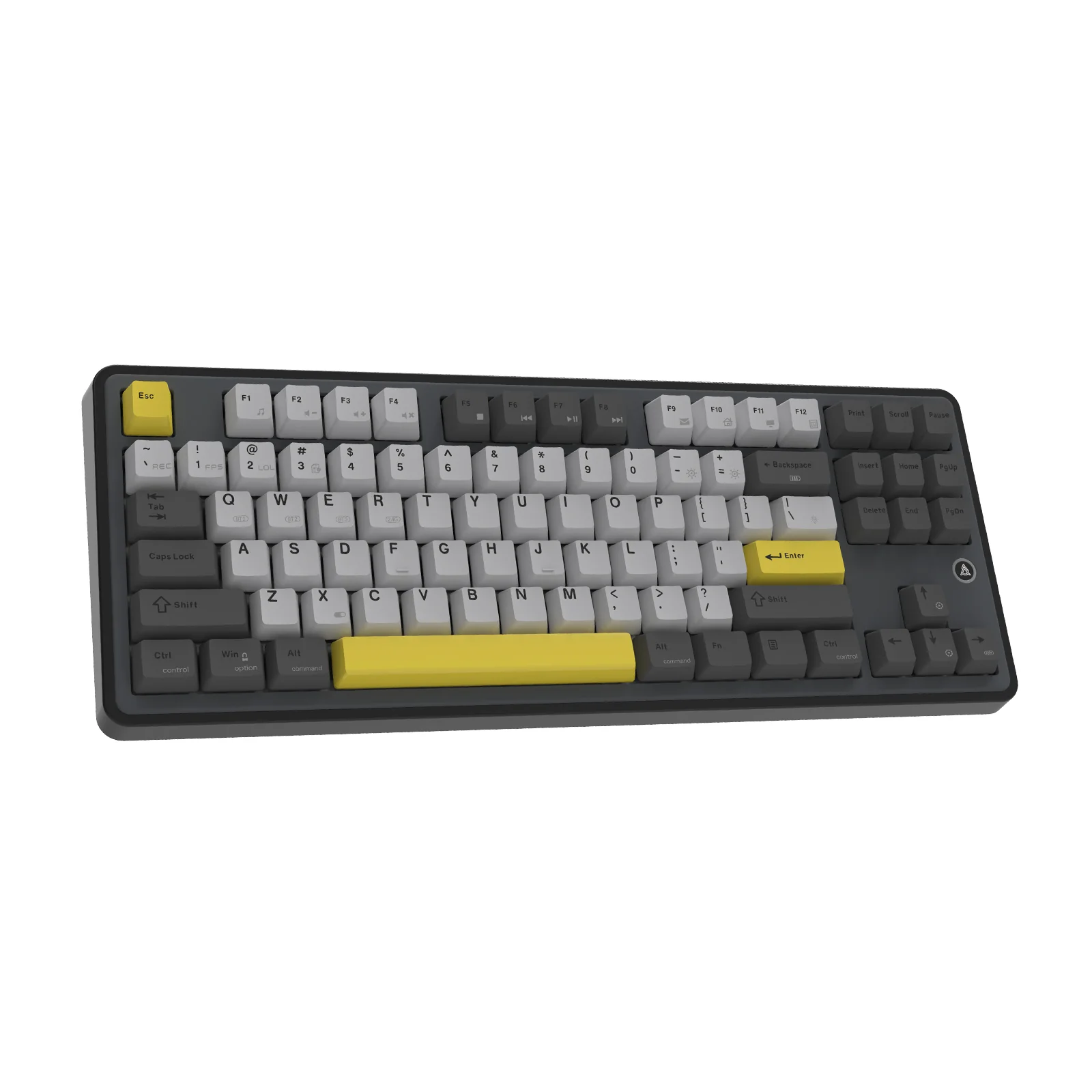 Ajazz AK870 RGB Tri-Mode 87-Keys TKL Gasket-mounted Hot Swappable Mechanical Keyboard (Black/Grey/Yellow) (Flying Fish Switch) - Image 4