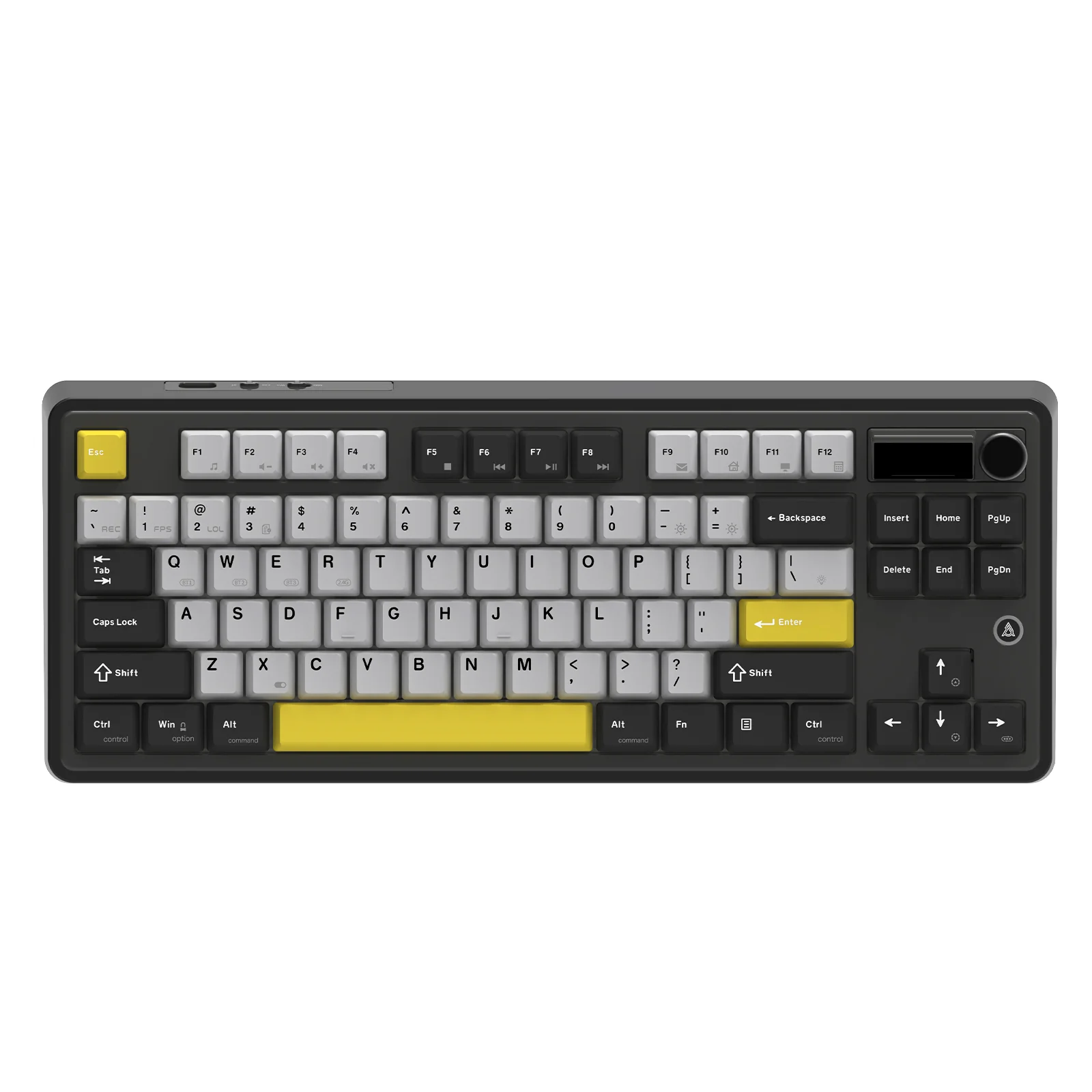 Ajazz AK870 RGB Tri-Mode 87-Keys TKL Gasket-mounted Hot Swappable Mechanical Keyboard (Black/Grey/Yellow) (Flying Fish Switch) - Image 7