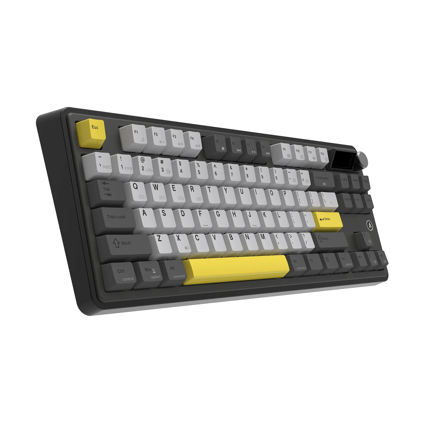 Ajazz AK870 RGB Tri-Mode 87-Keys TKL Gasket-mounted Hot Swappable Mechanical Keyboard (Black/Grey/Yellow) (Flying Fish Switch) - Image 9