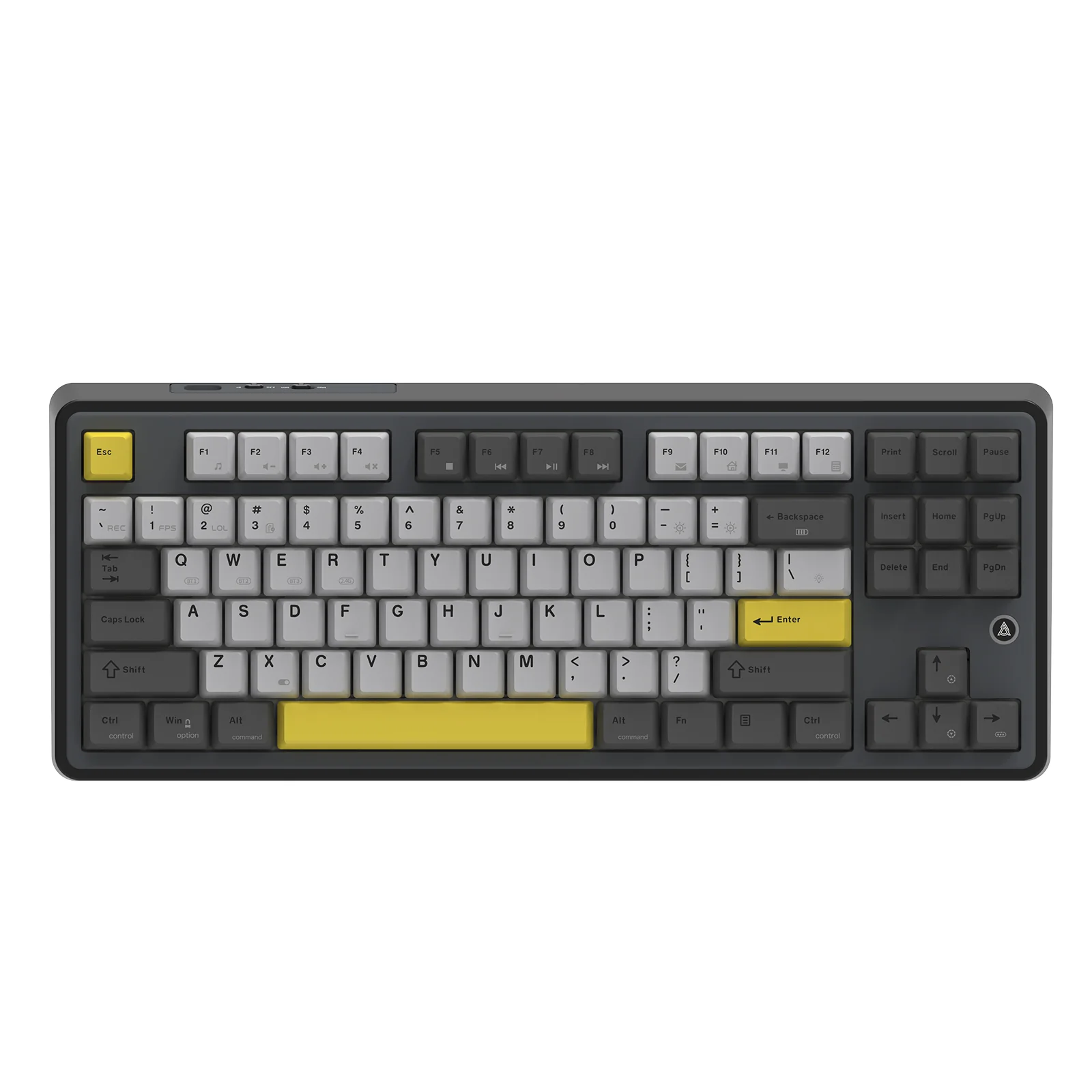 Ajazz AK870 RGB Tri-Mode 87-Keys TKL Gasket-mounted Hot Swappable Mechanical Keyboard (Black/Grey/Yellow) (Gift Switch) - Image 2