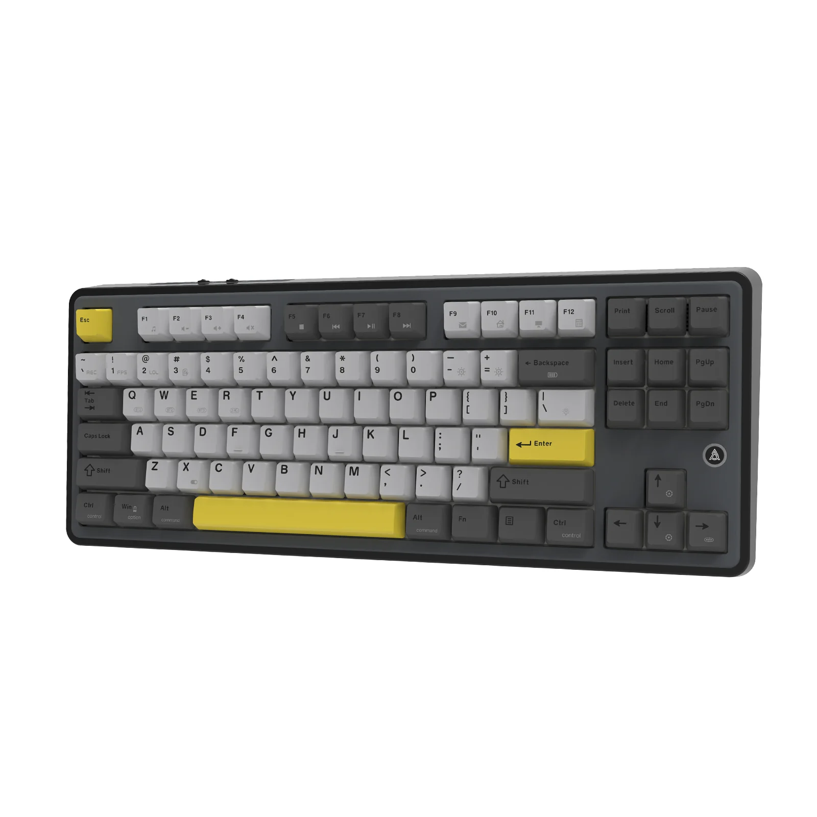Ajazz AK870 RGB Wired 87-Keys TKL Gasket-mounted Hot Swappable Mechanical Keyboard (Black/Grey/Yellow) (Magnetic Switch) - Image 2