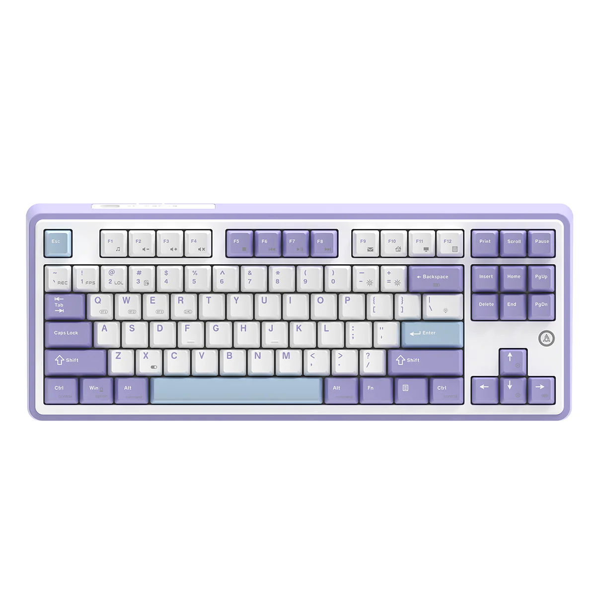 Ajazz AK870 RGB Tri-Mode 87-Keys TKL Gasket-mounted Hot Swappable Mechanical Keyboard (Purple/White/Blue) (Flying Fish Switch, Gift Switch) - Image 7