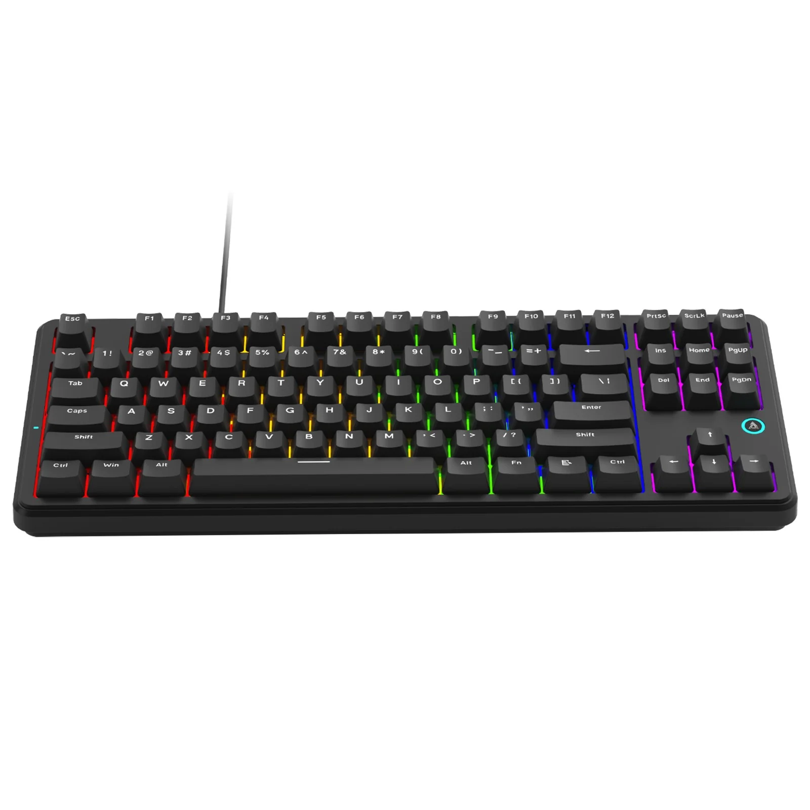 Ajazz AK870 V2 Mixed Light Wired 87-Keys TKL Gasket-mounted Hot Swappable Mechanical Keyboard (Black) (Red Switch) - Image 6