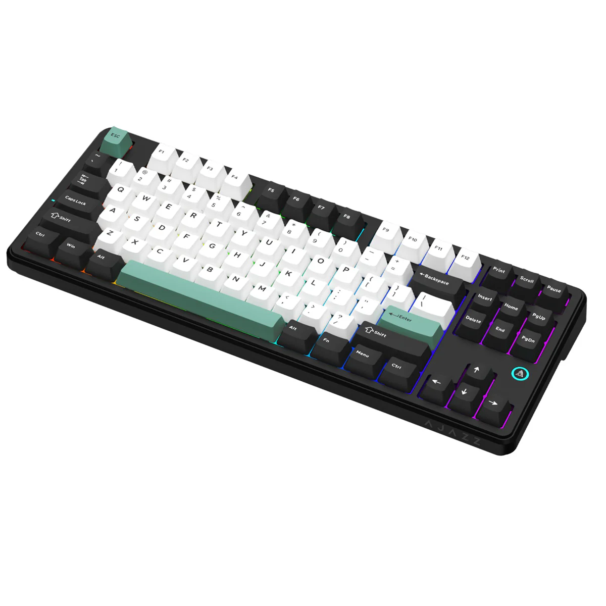 Ajazz AK870 V2 RGB Tri-Mode 87-Keys TKL Gasket-mounted Hot Swappable Mechanical Keyboard (Black/White/Blue) (Day Dream Switch) - Image 6
