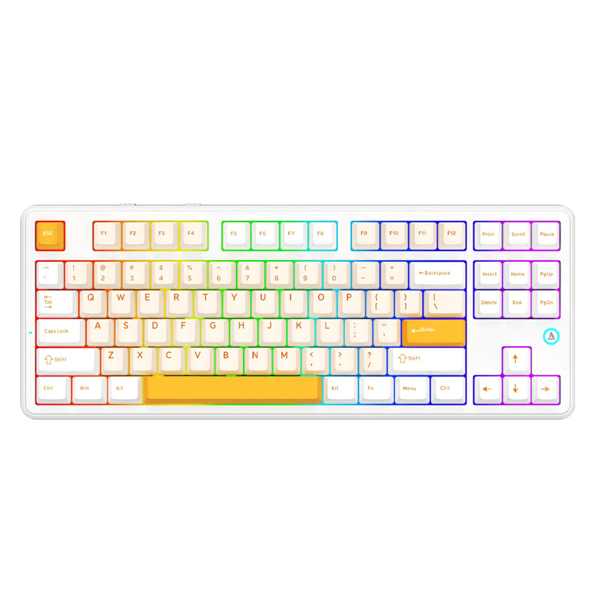Ajazz AK870 V2 RGB Tri-Mode 87-Keys TKL Gasket-mounted Hot Swappable Mechanical Keyboard (Yellow/White/Dark Yellow) (Day Dream Switch) - Image 2