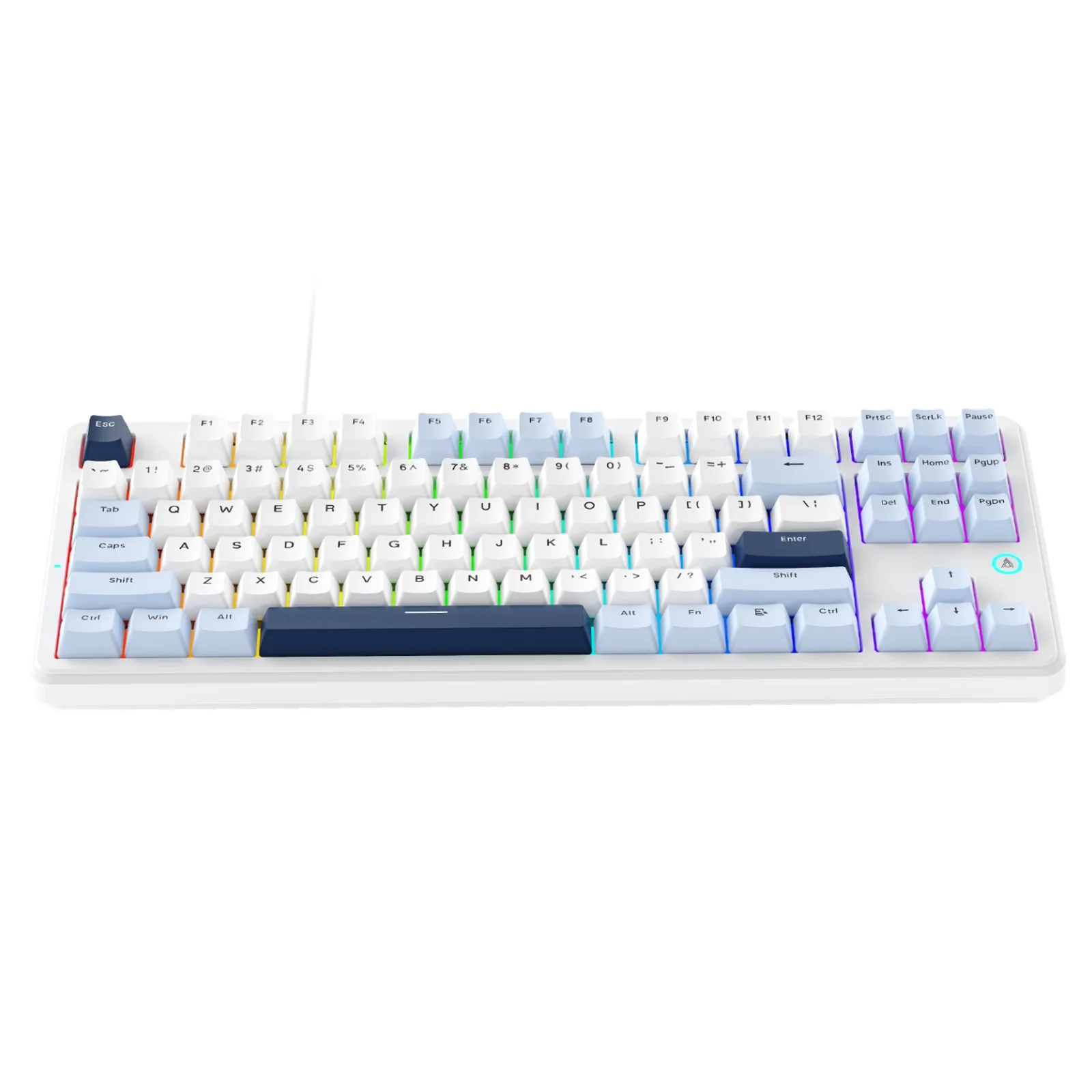 Ajazz AK870 V2 RGB Wired 87-Keys TKL Gasket-mounted Hot Swappable Mechanical Keyboard (Blue/White/Blue) (Flying Fish Switch) - Image 6