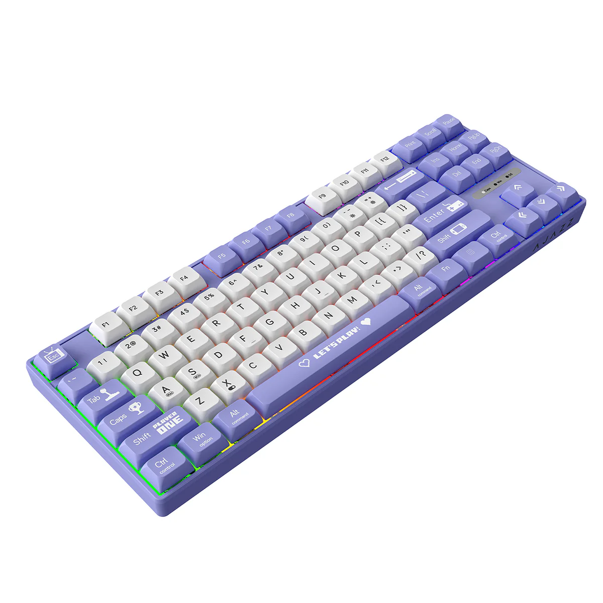 Ajazz AK870MC RGB Wired 87-Keys TKL Gasket-mounted Hot Swappable Mechanical Keyboard (Purple/White) (Brown Switch, Red Switch) - Image 8