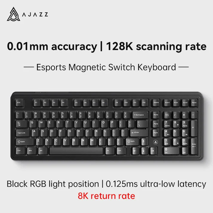 Ajazz AK980 Max RGB Wired 98-Keys Gasket-Mounted Hot-Swappable Mechanical Keyboard (Black) (Magnetic Grain Switch) - Image 2