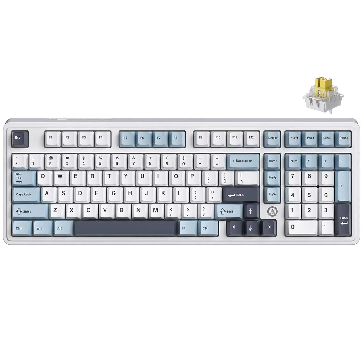 Ajazz AK980 Max RGB Wired 98-Keys Gasket-Mounted Hot-Swappable Mechanical Keyboard (Blue/White/Blue) (Magnetic Grain Switch) - Image 11