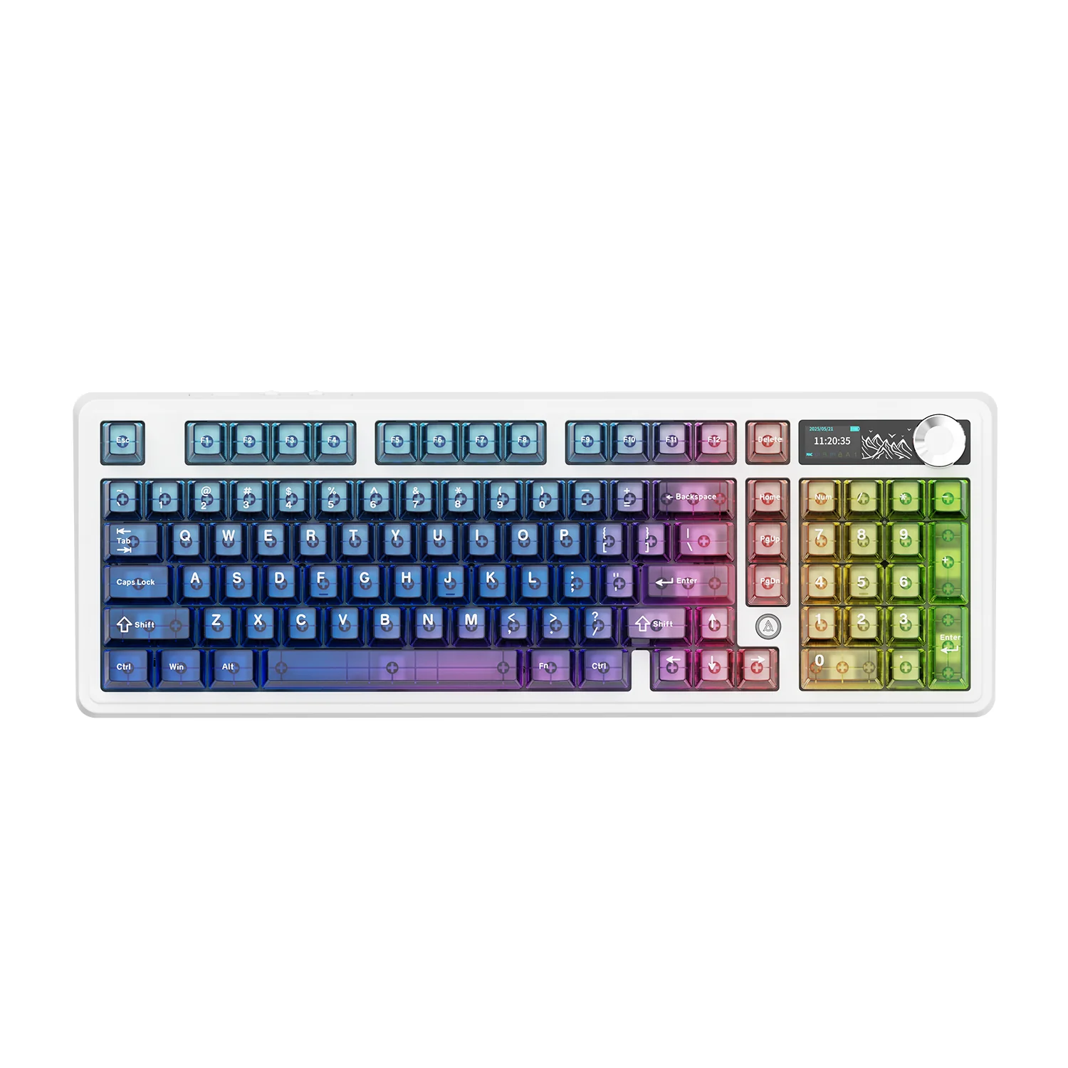Ajazz AK980 V2 Pro RGB Tri-Mode Mechanical Keyboard (Transparent Blue Purple Pink Orange) (Lichee Switch) - Image 9