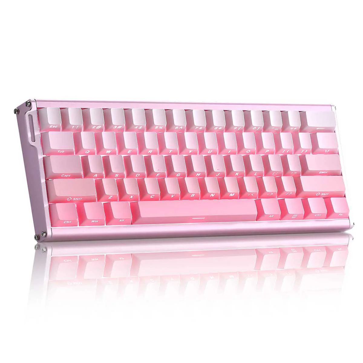 Ajazz ALUX60 RGB Wired 61-Keys Aluminum CNC Case Hot-Swappable Mechanical Keyboard (Gradient Pink) (Magnetic Powder Shaft Switch) - Image 4