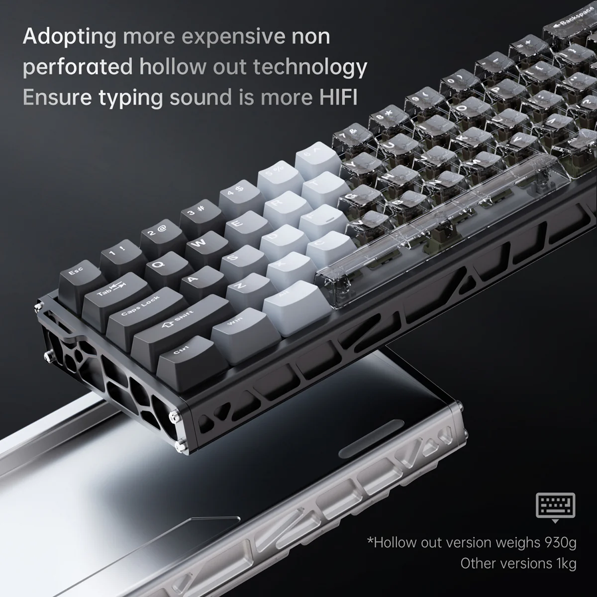 Ajazz ALUX60 RGB Wired 61-Keys Aluminum CNC Case Hot-Swappable Mechanical Keyboard (Gradient Side Engraving Lucky Strike) (Ketai Newcomer Magnetic Switch) - Image 9