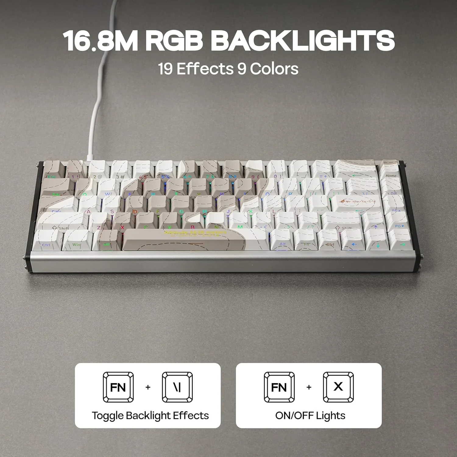 Ajazz ALUX68 Max RGB Wired 68-Keys Aluminum CNC Case Hot-Swappable Mechanical Keyboard (Mount Kailash: The Rhythm of Snow and Rock) (Aquarius Magnetic Switch) - Image 4