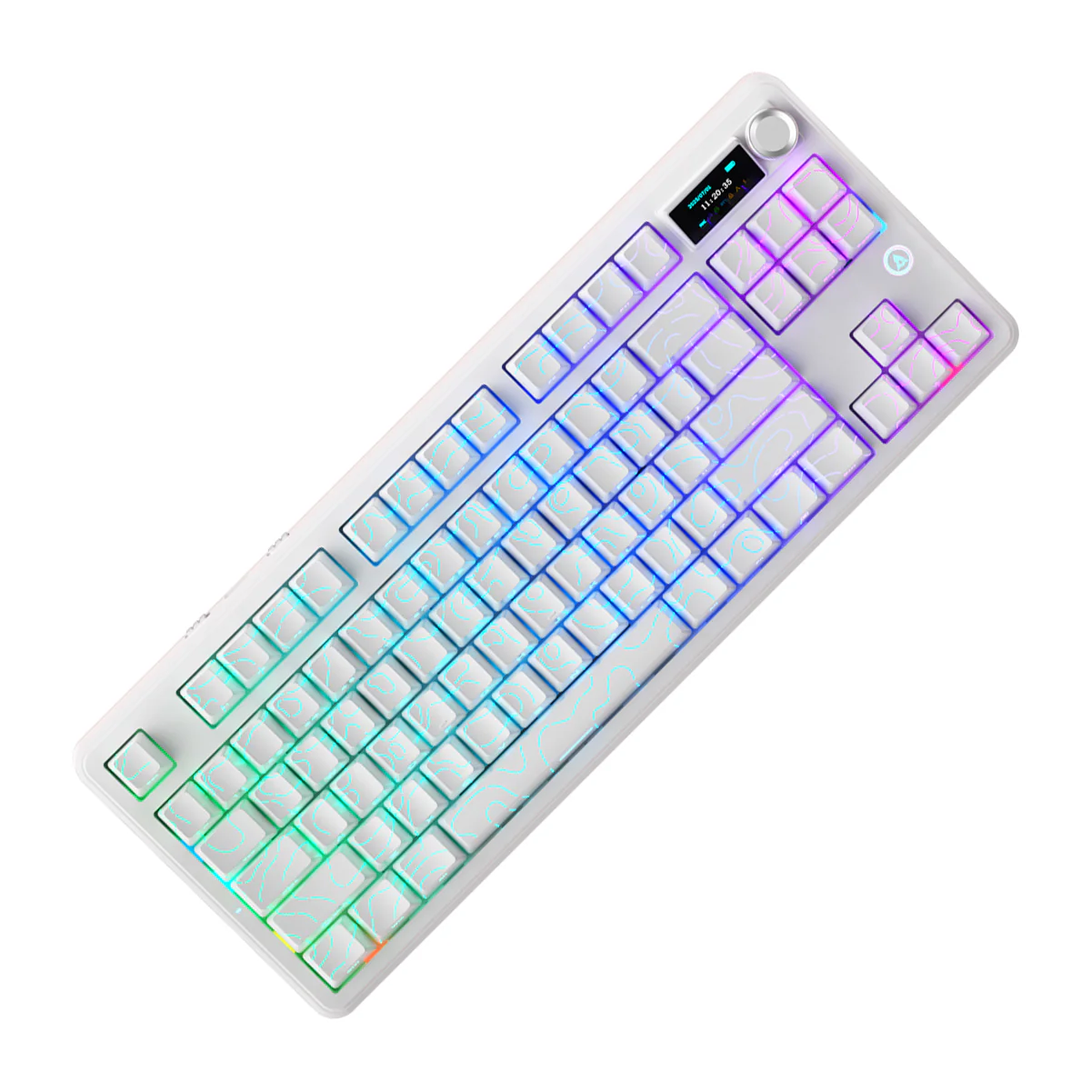 Ajazz MK87 Pro RGB Tri-Mode Mechanical Keyboard (Original Contour White) (White Peach Switch) - Image 5
