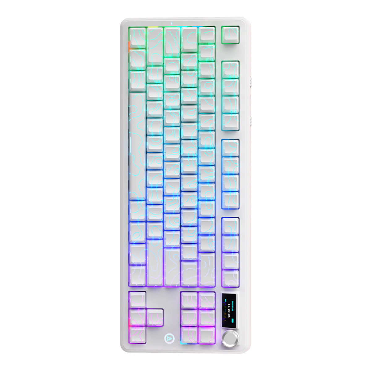 Ajazz MK87 Pro RGB Tri-Mode Mechanical Keyboard (Original Contour White) (White Peach Switch) - Image 7