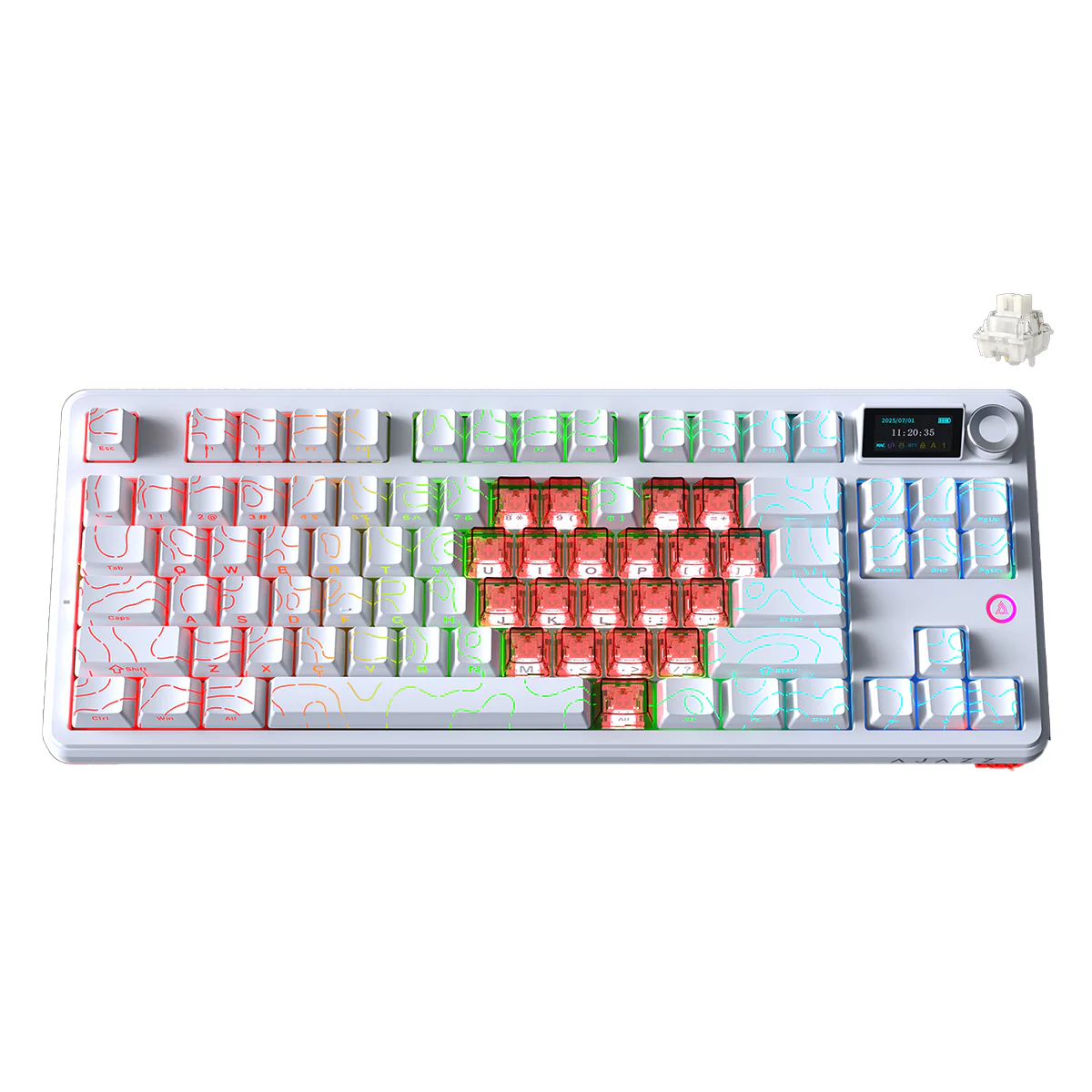 Ajazz MK87 RGB 87 Keys Hot-Swappable Mechanical Keyboard (Contour Line White) (Litchi Switch) - Image 5
