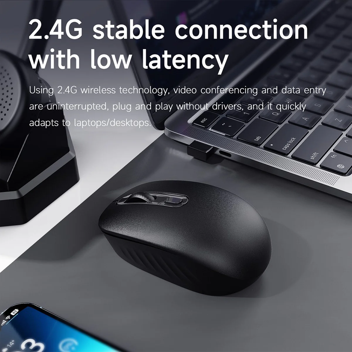 Nacodex x Ajazz NJ04 Wireless 2.4G Single-mode Lightweight Mouse (Black) - Image 4